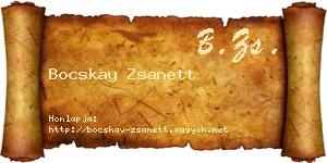 Bocskay Zsanett névjegykártya